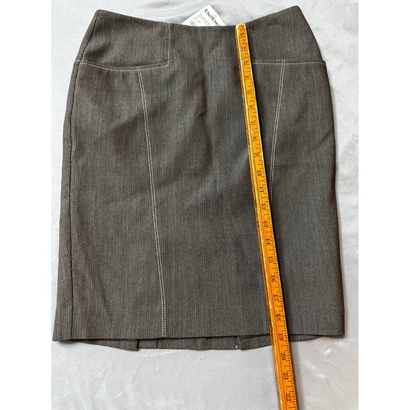 Bebe Pencil Skirt Brown Contour Front pocket Y2K Size 2 NWT - Picture 10 of 12